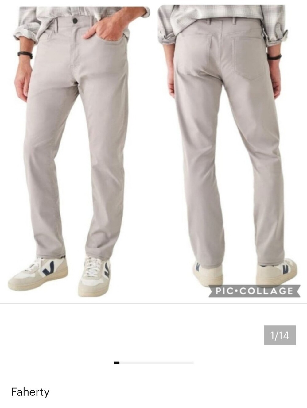 Faherty Movement 5-Pocket Pant Lightweight Travel Athletic Pants Fossil 28 x 32